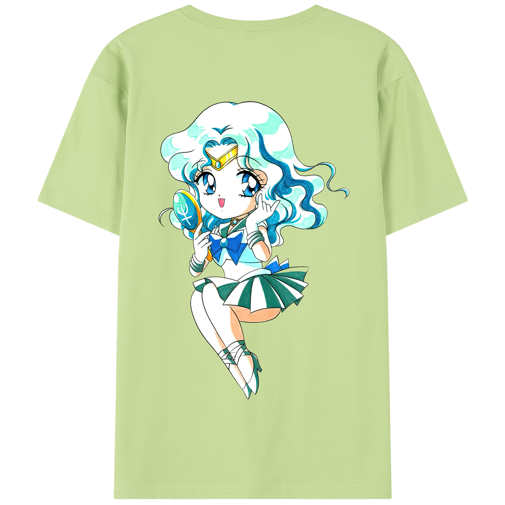 （画像用） 美少女戦士セーラームーン 海王 みちる（かいおう みちる） Sailor Moon Kaiou Michiru 綿100％半袖Tシャツ（背面プリント）